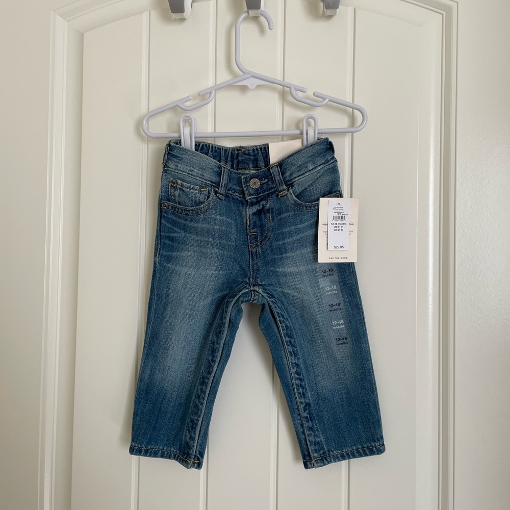 Gap baby Organic Cotton Slim Jeans medium wash 12-18 month size